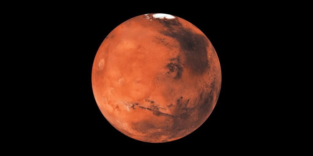 Mars red planet in space